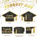Kathfly Congrats Grad Wood Sign Gold Glitter Graduation Decoration Gift Table Centerpieces Behind You All Your Memories Wood Plaque for 2026 Graduation Party Photo Booth Props College High School