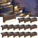 Solar Lights Outdoor Waterproof - 16Pack Motion Sensor Outdoor Lights - Solar String Lights for Outside - Outdoor Solar Lights for Yard,Garden Stair,Deck,Front Step,Front Porch and Patio, Warm White