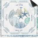 Blue and White Coastal Beach Mahjong Mat with Rules for Table 31.5x31.5, Gifts for Mahjong Players, Nautical Starfish Coral Non-Slip Noise Reduction Mahjong Table Mat, Blue Beach Gifts Decor for Women