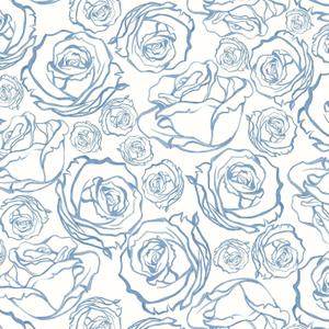 Safiyya 787''  17.3'' Peel and Stick Wallpaper Boho Floral Blue and White Contact Paper Self Adhesive Removable Wallpaper for Bathroom Vinyl Rolls