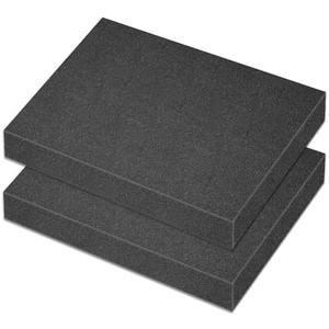 Polyurethane Foam Padding, 2 PCS 16 x 12 x 2 Inch Black Soft Cuttable Packing Foam Inserts for Cases, Furniture, Automotive and Packaging