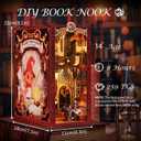 Fsolis Book Nook Kit, DIY Miniature Room House Kit 3D Wooden Puzzle for Adults Bookshelf Booknook Decor Gifts for Women Book Lovers (Flam Common Room)