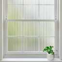 rabbitgoo Reeded Glass Window Privacy Film, Non Adhesive Frosted Glass Window Film, Static Cling, Removable, UV Heat Blocking, Anti-Glare, Decorative for Bathroom Living Room, 35.4 by 78.7 Inches