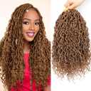 Col Bling Goddess Locs Crochet Hair 14 Inch, 8 Packs Faux Locs Crochet Hair Pre Looped for Women, Boho Crochet Locs with Curly Ends (14 Inch 27#)