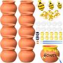 10 Sets Terracotta Clay Honey Pots Kits Bulk Bee Birthday Party Table Centerpieces Decorations DIY Honey Pot Jar Activity Bee Party Favors Gift for Guest Summer Baby Shower Crafts (Classic)