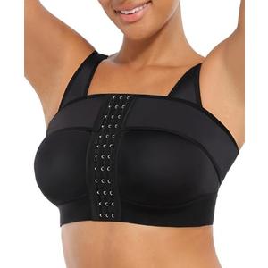 FeelinGirl Front Closure Post Surgical Compression Bra for Women with Removable Breast Support Band S