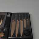 Taylors Eye Witness 5pc Kitchen Knife Gift Set - Brooklyn Rose Gold Colored Bolsters, Matching Razor Sharp Titanium Coated Blades. Soft Grip Handles. 2yr Peace of Mind. Extra Sharpener for Knives