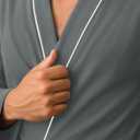NY Threads Men's Robe Cotton Blend Knit Bathrobe (Gray, M)