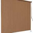 Coolaroo Outdoor Roller Shade with Wand - 95% UV Block Breathable Light Filtering Shade for Patio or Porch, Fade-Resistant, Mold-Resistant Easy-Clean Fabric, 8ft x 8ft, Walnut
