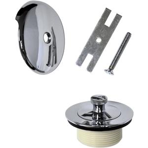 DANCO Universal Lift and Turn Bath Drain Trim Kit with Overflow Plate, Chrome (88966) (1 Pack)