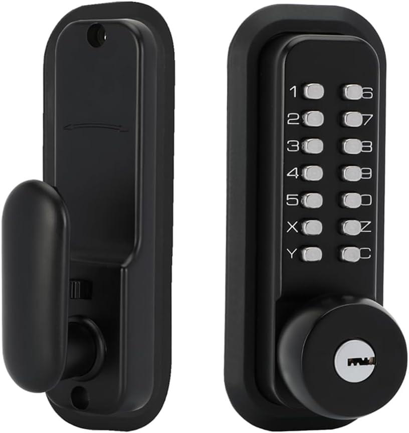 New Upgraded Gen-2 Mechanical Door Lock,Password & Key Two Unlocking MethodsWaterproof Outdoor Gate Lock with Keypad,Supports One-Touch Hold Openfor Various Indoor and Outdoor Doors