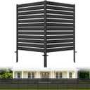 2 Panel No Dig Privacy Fence Screen, 42" H × 38" W Metal Outdoor AC Fencing