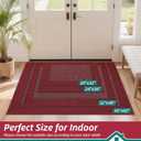 BEQHAUSE Indoor Door Mat 24" x 36", Dirt Trapper Door Mats Non-Slip Entryway Rugs Washable, Resist Dirt Absorbent Welcome Mat, Low Profile Floor Mats for Front Back Door and Entryway, Red