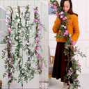 66.9in Flexible Artificial Wall Hanging Plants Tree Trunk Fake Cherry Blossom Branches Wood Twigs Twisted Cane Vine Grape Garland for Wedding Outdoor Garden Home Room Christmas Decoration