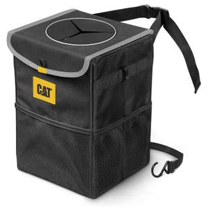 CAT Car Trash Can & Ice Cooler 2.4 Gallon Hanging Organizer with Anti-Spill Lid, Leak-Proof Waterproof Liner, Multi-Use Vehicle Bin for Cars, Trucks, SUVs Heavy-Duty Travel Accessory