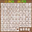 1.5 Inch Alphabet Letter Stencils, 66 Pcs Reusable Plastic Letter Number Symbol Interlocking Drawing Template Kit for Painting on Wood, Wall, Glass, Fabric, Signage, Door Porch