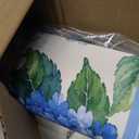 WHCHJ Blue Hydrangea Floral Lemon Mahjong Mat 31.5 x 31.5in