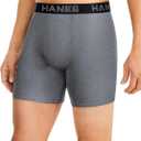 Hanes Men's Total Support Pouch Boxer Brief (Black/Grey, Medium)