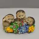3 Hedgehog Solar Garden Statues with Succulent Animal Figurines Resin Hedgehog Decor Outdoor Statues, Ideal Decoration for Lawn Patio Yard, Gifts for Men Women