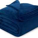 Utopia Bedding Navy Fleece Blanket King Size Lightweight Fuzzy Soft Anti-Static Microfiber Bed Blanket (90x102 Inch)