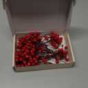 Fangoo 20 Pack 7 Inch Artificial Red Berry Picks for Christmas Tree Burgundy Red Berries Stems Holly Berry Branches Ornaments Wreath Crafts Wedding Holiday Season Winter Home Decor