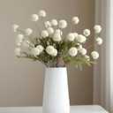 Artificial Flowers for Vases 20 Inch 10 Stems, Silk Dried Fake Mums Bouquet Indoor Faux Floral Arrangements for Decoration (White)