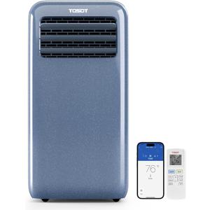 TOSOT 11,500 BTU (8,000 BTU SACC) Portable Air Conditioner WiFi Control, 3-in-1 Portable AC, Dehumidifier, Fan for Large Rooms Up to 400 sq ft, Easy Installation, AOMI Series, Steel Blue