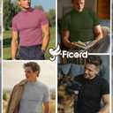 Ficerd 4 Pack Men's Mock Neck T Shirts, Short Sleeve Mock Turtleneck Undershirt Pullover Basic Tops Causal Solid Tee for Men (L)
