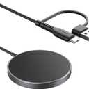 JSAUX Magnetic Wireless Charger Compatible with MagSafe Charger/iPhone 16/16 Pro/16 Plus/16 Pro Max/iPhone 15 Pro Max Plus/iPhone 14 13 12 Series, Wireless Mag Safe Charging Pad, Mag Charger (Black)