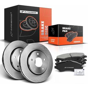 A-Premium 11.88 in(301.8mm) Front Vented Disc Brake Rotors + Ceramic Pads Kit Compatible with Chrysler, Dodge, Ram & Volkswagen Models - Town & Country/Grand Caravan 08-16, Journey 09-13, Routan, C/V