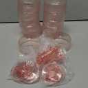 XUWAIDSGN 12 Pcs Champagne Martini Glasses 9 Oz with Gilded Removable Gold Rim Coupe Glasses Pink Martini Glasses Plastic Mimosa Vintage Coupe Glasses Set For Wedding Anniversary (12, Ribbed Pink)