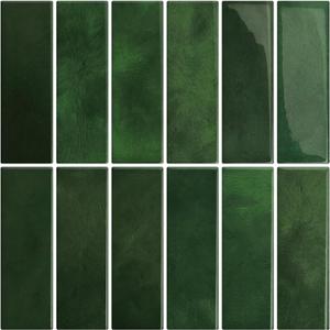 Dark Green Peel and Stick Backsplach Tile, 12"x12" Back Splash Stick on Tiles for Kitchen, Bathroom, 10 Sheets