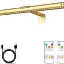 Wireless Picture Light, Battery Operated LED Painting Lights with Remote Control, Dimmable, Timer for Art Frame (Gold-19.7inch)