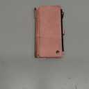 Defencase Compatible with iPhone 16 Plus Case Wallet with RFID Blocking Card Holder for Women Men, PU Leather Magnetic Snap Flip Zipper Strap Wallet Phone Case Fit for iPhone 16 Plus 6.7", Rose Pink