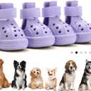 Dog Boots for Hot Pavement & Snow, Waterproof Non-Slip Dog Shoes with Reflective Straps, Adjustable Pet Booties for Small to Large Dogs, Outdoor Paw Protection, 4Pcs