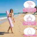 Teenyyou 2 Pcs Beach Umbrella Storage Bag Foldable Waterproof Beach Bag for Umbrellas with Wide Padded Shoulder Strap & Molded Carry Handle Summer Stripe Patio Storage Carrying Covers (Pink and White)