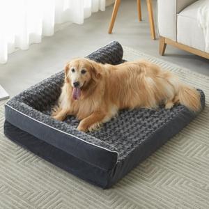 BFPETHOME Orthopedic Dog Beds for Large Dogs-Waterproof Sofa Dog Bed with Removable Washable Cover, Big Pet Bed with Waterproof Lining and Nonskid Bottom,Pet Bed for Large Dogs (36.0"l x 27.0"w x 6.5"th, Dark Grey)