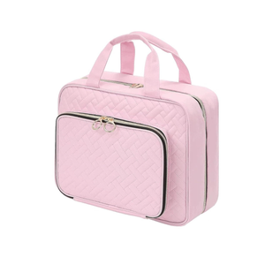 Hangable travel toiletries PU storage bag portable cosmetic bag toiletries bag(Pink)