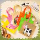 Sweetude 36 Pcs Farm Animal Party Favor Bags Barnyard Gift Goodie Treat Bags for Kids Farmhouse Reusable Non Woven Bag