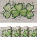 Artoid Mode Shamrock St. Patrick's Day Vinyl Placemats Set of 4, 12x18 Inch Washable Heat Resistant Plastic Place Mats for Party Dining Table Decor