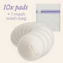 Lansinoh Washable Nursing Pads, Made with Organic Bamboo Viscose, Reusable Breast Pads for Breastfeeding with Wash Bag, Breastfeeding Essentials, 10 Count