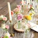 Bud Vases in Bulk 24, Small Glass Vase for Centerpieces, Vintage Vases for Decor, Mini Clear Single Flower Vase Bulk for Wedding Decor Rustic Decorative Christmas Vases Set Home Table Decorations