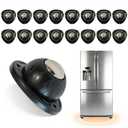 Black Stainless Steel Self Adhesive Caster Wheels - Low Profile Swivel Ball Casters, 60LBS Load Capacity Per Wheel, Universal Pulley for Furniture, Storage Bins, Trash Can, PC Case (Black-16)