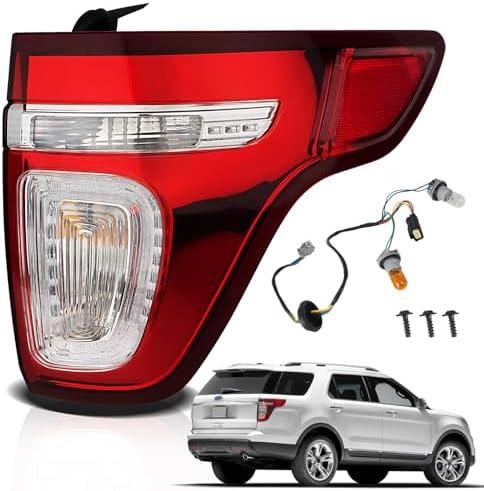 Tail Lights Compatible with 2011 2012 2013 2014 2015 Ford Explorer Rear Brake Lamp Assembly With Wire Harness and Bulbs Replace BB5Z13404C BB5Z13404D (2011-2015 Ford Explorer, Right Passenger Side)