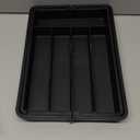 Lifewit Silverware Drawer Organizer, Expandable Utensil Tray for Kitchen, BPA Free Flatware and Cutlery Holder, Adjustable Plastic Storage for Spoons Forks Knives, 8.5-14 x 12", Black