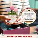 Anniversary Wedding Gifts for Wife - Mothers Day Birthday Gifts for Her, Girlfriend, Wife - Love Romantic Gift Ideas for Her Him, Girlfriend Boyfriend - 5.51'' x 4.13'' Cute Crochet Love