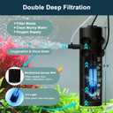 hygger Aquarium U-V Filter with Filter Sponge, U-V Light & Timer, Submersible Pump Filter for Green Water Clean, Internal Filter with Aeration & Rainfall for Fish Tank