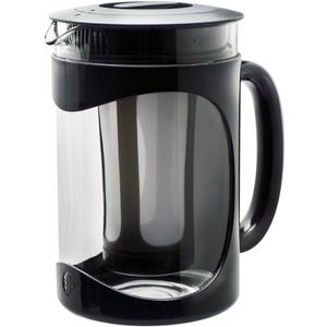 Primula Burke Deluxe Cold Brew Iced Coffee Maker, Comfort Grip Handle, Durable Glass Carafe, Removable Mesh Filter, Perfect 6 Cup Size, Dishwasher Safe, 1.6 qt, Black