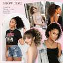 ZQIAN BEAUTY Clip on Ponytails for Women - 12 Inch Curly Black Ponytail Extension, Curly Pony Tails Hair Extensions, Synthetic Hair Extensions Ponytail, Natural Hair Pieces for Women (Color: Black)