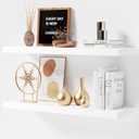 Marsmiles White Floating Shelves for Wall 36 Inch | 36 W x 8D Solid Ash Wood Floating Shelves Set of 2 | Rustic Wood Wall Shelves with Upgraded Heavy Duty Brackets - White (36in, 2 Pack)